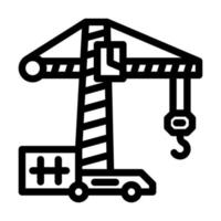 crane building construction line icon vector illustration