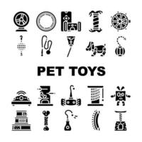 Pet Toys For Enjoyment Animal Icons Set Vector