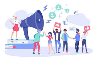 influencer marketing digital atracción de seguidores vector