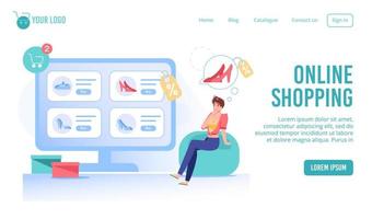 Online fashion smart shopping service landing page vector