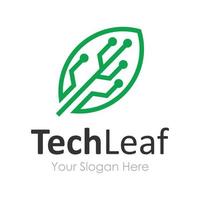 leaf tech logo vector