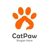 cat paw logo vector