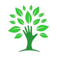 hand tree abstract logo vector