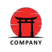 logotipo de la puerta de Japón vector