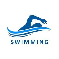 logotipo de vector de natación
