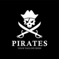 logotipo de piratas negros vector