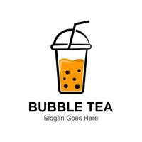 logo de bubble tea vector