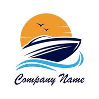 travel boat logo vector