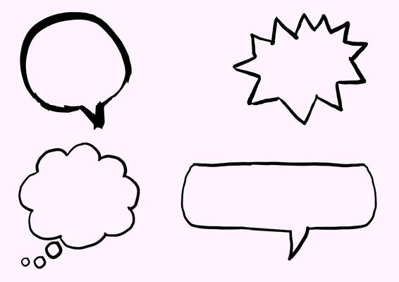 collection set of blank speech bubble balloon, think, speak, talk, text box, banner, flat, design, vector illustration