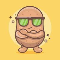 cute potato vegetable character mascot with cool gesture isolated cartoon in flat style design vector