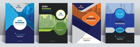 Business Proposal Cover Design Template is adept to the Multipurpose Project such as an annual report, brochure, flyer, poster, presentation, catalog, cover, booklet, website, magazine, portfolio, etc vector