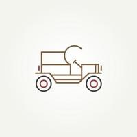 isolated vintage classic line art delivery car vehicle icon logo template vector illustration design