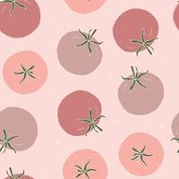 Pink tomatoes pattern, seamless pattern vector illustration.