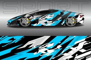 Car wrapping sticker design for racing cars vector