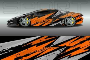 Car wrapping sticker design for racing cars vector