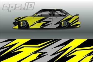 Car wrapping sticker design for racing cars vector