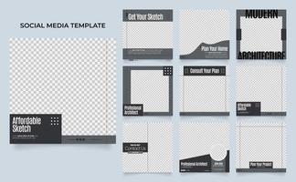 fully editable social media template banner house architecture service promotion vector