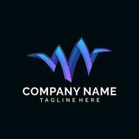 Abstract colorful gradient logo design vector