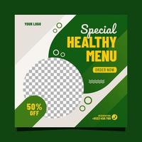 Special healthy menu social media banner template design vector