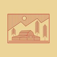 diseño simple de moulton barn en mormon row, grand tetons, wyoming vector