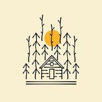 simple design of cottage on the nature vector