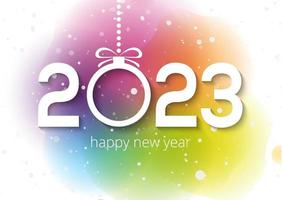 feliz navidad y feliz año nuevo 2023 tarjeta celebración fondo de bienvenida vector