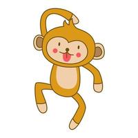 clip art of monkey with cartoon design vector