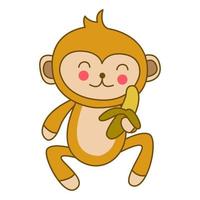 clip art of monkey with cartoon design vector