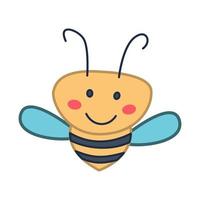 clip art de abeja con diseño de dibujos animados vector