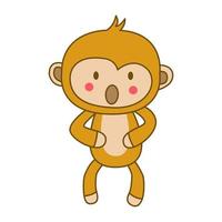 clip art of monkey with cartoon design vector