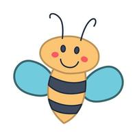 clip art de abeja con diseño de dibujos animados vector