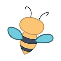 clip art de abeja con diseño de dibujos animados vector