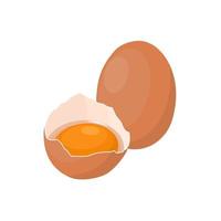 Vector illustration, cracked egg shell isolated on white background, template design for recipe or national egg day banner.