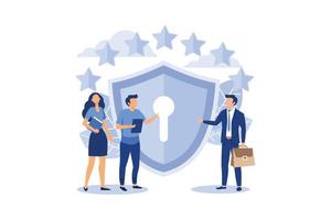 General rules for data protection GDPR. The European Commission strengthens and unifies the protection of personal data. control over their personal data. flat vector illustration