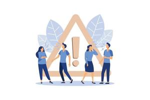 disconnection from the Internet, unavailable, few people get angry, an error occurred flat vector illustration