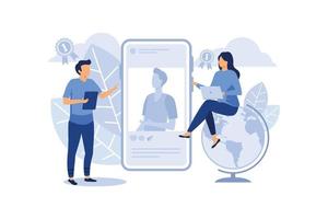 Online Education Concept, Showing young people learning online, Suitable for landing page, ui, web, App intro card, editorial, flyer, and banner flat modern design illustration vector