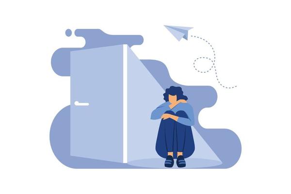 support concept for those who are under stress, young woman in a state of depression, confused situation, support is an opportunity and a chance