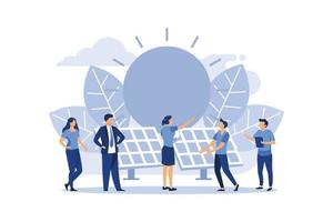 alternative renewable energy. solar energy, technological solar panels. schedule design environmental resource extraction flat vector illustration