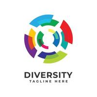 logotipo abstracto de diversidad moderna vector