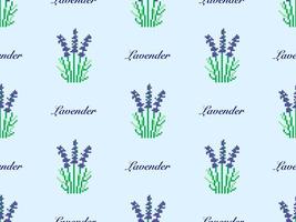 Lavender cartoon character seamless pattern on blue background. Pixel style vector