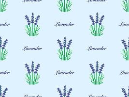 Lavender cartoon character seamless pattern on blue background. Pixel style vector