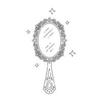 Magic mirror line vector illustration. Linear style.