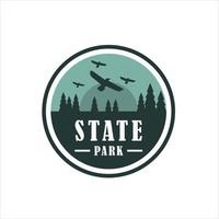 National park badge designs. Stock vector retro patches isolated on white background