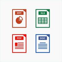 Digital document format such as pdf, ppt, doc and xls. vector