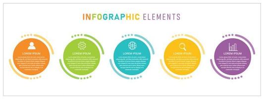 Modern infographic with steps multicolor design template vector illustration