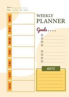 Abstract Weekly Planner Template for Bullet Journal vector