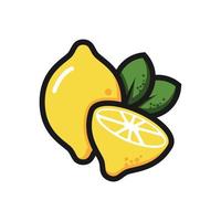 Cartoon Lemon art vector. Fresh lemon fruits on summer season. Summer fruit vector