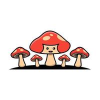 Cute mushroom vector illustration. Cartoon mushroom vector