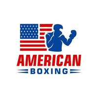 logotipo de boxeo americano. vector de deporte de boxeo