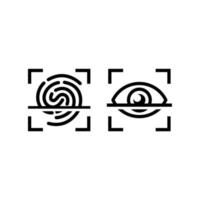 Finger Print and eye scanner identification icon. Can be used in web and mobile. simple icon illustration vector